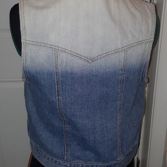 Ombre acid wash Denim vest - Picture 2 of 4